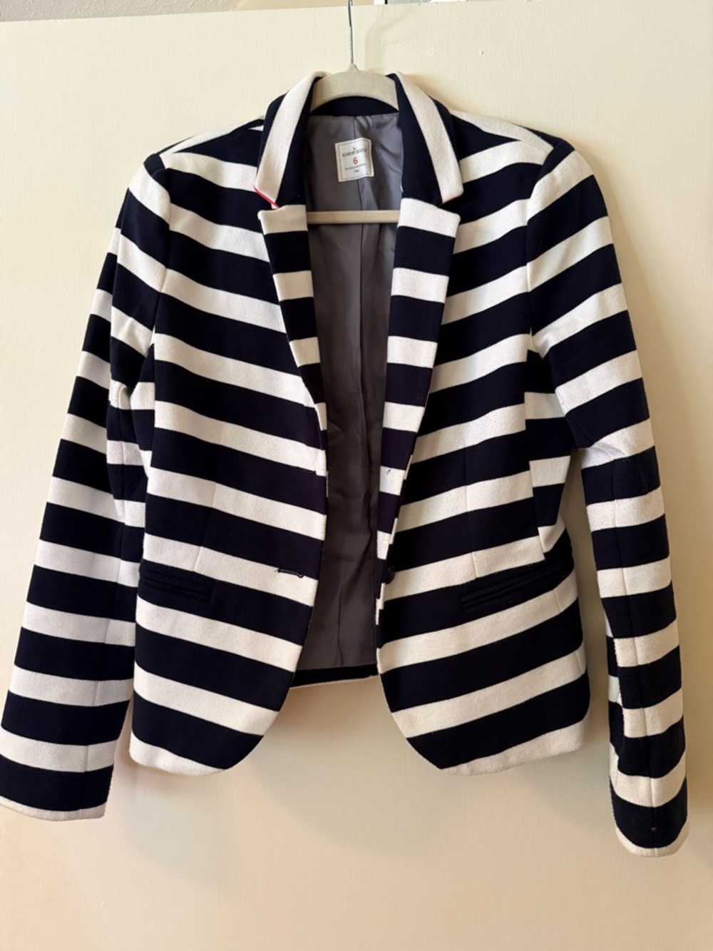 GAP Navy and White Striped Academy Blazer - Women